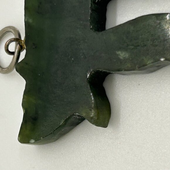 Green Slag Glass Judaica Chai Symbol Pendant With Silve-tone Loop - Picture 9 of 13